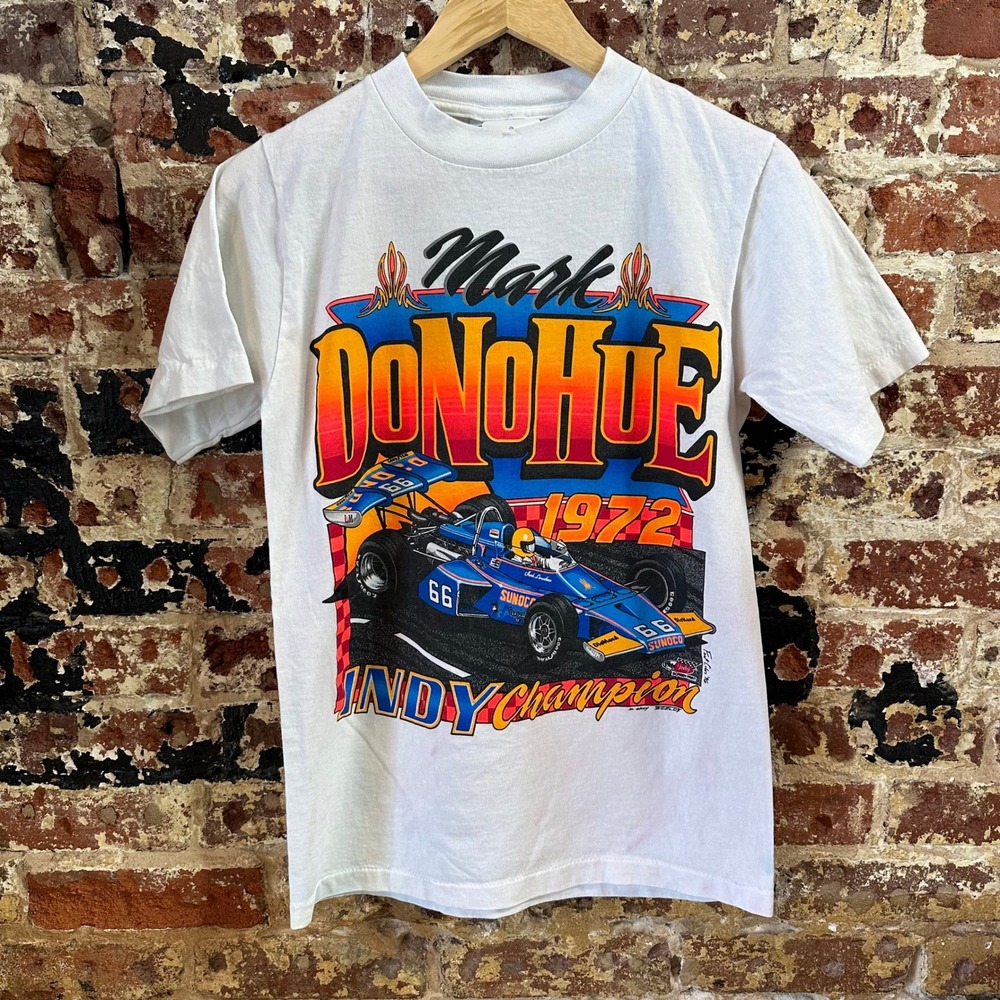 VTG 90s Mark Donohue Indy Champion T-Shirt Mens Small Graphic Tee S/S White '96